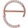 Rosegold Stahl 1.6 mm, Nipple Clicker Ring w pave set Premium Zirconia - (nur solange der Vorrat reicht)