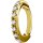 Gold Jew. Rook Oval Hinged Clicker 1.2mm w Premium Zirconia Gold Steel - OHCSG01BG - handpolished