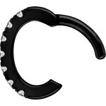 Black Jew. Rook Oval Hinged Clicker 1.2mm mit Premium Zirconia Black Stahl - OHCSG01BK - handpoliert - (nur solange der Vorrat reicht)