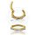 Jew. GOLD PVD Rook Oval Hinged Clicker 1.2mm w Zirconia Baguettes - OHCB02BG