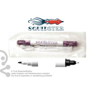 Squidster Piercing - sterile marker 2 in1 with ruler VE100 DUO violet (VI)