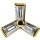 Int. Gold Steel Att. 30 -  for 1.2mm Barbell/Labret/Mini-DA w Windmill Tapper Cubic Zirconia Set