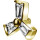 Int. Gold Steel Att. 30 -  for 1.2mm Barbell/Labret/Mini-DA w Windmill Tapper Cubic Zirconia Set 5.5 mm WH (white)