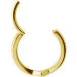 Conch V Shaped 1.2 mm Clicker, PVD Gold Steel - (as long...