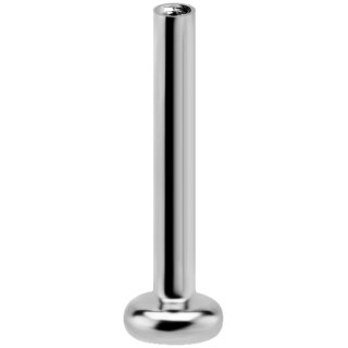 Push Pin Titanium threadless Labret 1.0x08mm with 2.5mm Plate, 0.5mm inner diameter