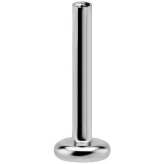Push Pin Titanium threadless Labret 1.2x07mm with 04mm Plate, 0.5mm inner diameter