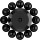 Black PVD Titanium Cluster Internal Micro #13 Att. set w Crystals, w 0.8mm inner thread