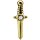 Int. Gold Stahl Schwert Aufsatz 40 WH für 1.2mm Barbell/Labret/Mini-DA mit Premium Zirconia