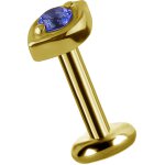 18K Gold Internal Attachm. #18 w Royal Blue Topaz for 1.2 mm Internal Jewellery