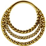 Septum Tribal Look 1.2mm Clicker, PVD Gold Steel - (as long as stocked)