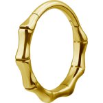 Hinged Bamboo 1.2x10mm Clicker, PVD Gold Stahl
