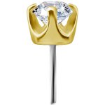 18K Gold Attachm. Jew. w 3.0 mm WH Lab Created Diamonds for 0.5mm TL