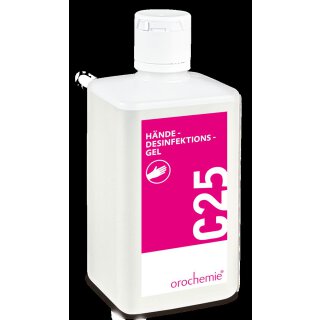 C25 Hand disinfectant - drip-free use in dispensers, 500ml ready to use