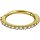 Jew. Hinged Ring 1.0x8mm w WH Premium Zirconia - 24k PVD Gold Steel