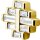 Int. Gold Stahl Aufsatz 35 -  für 1.2mm Barbell/Labret/Mini-DA mit Art Deco Cubic Zirkonia Set