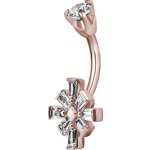Rosegold PVD Tappered Baguette Banana mit Cubic Zirconia...