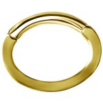 Gold PVD Steel Rook Oval Hinged Clicker 1.2x5*7 mm - OHC02BG