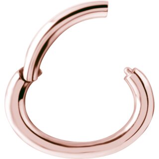Rosegold PVD Steel Rook Oval Hinged Clicker 1.2mm - OHC01RG - round profile - (as long as stocked)