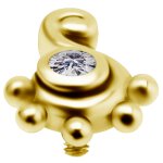 18K Gold Internal Attachm. #48 mit Premium Zirconia for 1.2 mm Internal Jewellery