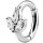 Nickelfree Belly Hinged Oval Ring #06 1.6mm, w Premium Zirconia - handpolished 8 mm WH (White)