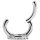 Nickelfrei Belly Hinged Oval Ring #02 1.6mm, mit Cubic Zirconia - handpoliert