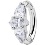 Nickelfrei Belly Hinged Oval Ring #11 1.6mm, mit Cubic...