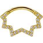 18K Gold Jewelry Septum and Daith Ring/Clicker #03 1.2 mm...