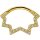 G18K Gold Jew. Septum und Daith Ring/Clicker #03 1.2 mm mit WH Premium Zirconia (AA)