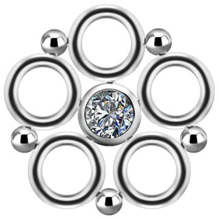 Titan Cluster Charm #02 mit Premium Zirconia für Ringe/Clicker