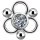 Titanium Cluster Charm #03 w Premium Zirconia for Rings/Clicker