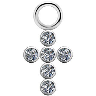 Titanium Cluster Charm #06 w Premium Zirconia for Rings/Clicker