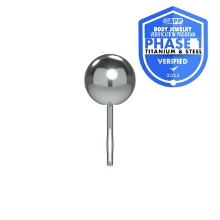 FleXternal titanium ball -  for push-pin, no need to bend the pin! (Made in Germany)