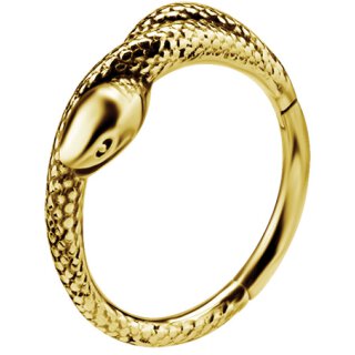 Conch Snake 1.2x10mm Clicker, PVD Gold Stahl