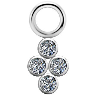 Titanium Cluster Charm #07 w Premium Zirconia for Rings/Clicker