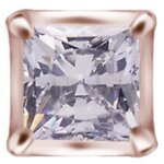 18K Rosegold Internal Attachm. #SQ w Princess Cut Premium Zirconia for 1.2 mm Internal Jewellery - (as long as stocked)