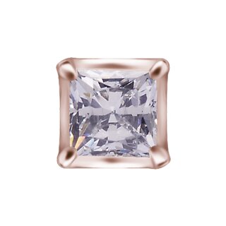 18K Rosegold Internal Attachm. #SQ w 0.8x2 mm WH Princess Cut Premium Zirconia for 1.2 mm Internal Jewellery - (as long as stocked)