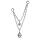 Ear Chain for Clicker (3cm long), w Cubic Zirconia, SS316L