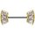 G18K Gold Titanium 1.6 mm #06 Threadless Jew. Nipple Barbell w WH Premium Zirconia Set (AA)
