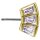 G18K Gold Titanium 1.6 mm #06 Threadless Jew. Nipple Barbell w WH Premium Zirconia Set (AA)