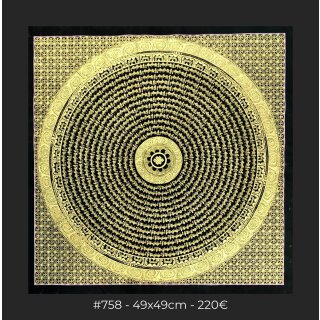 Gold Mantra Mandala, 49x49cm