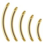 24K gold PVD steel curved stem, 1.6 mm