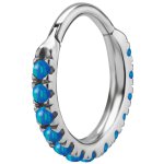 Jew. Clicker 1.2 mm , Steel Prong Opal Setting - handpolished  - (as long as stocked)