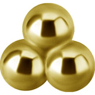 18K Gold trinity ball with 0.8 mm external thread (GILB3B)  for 1.2 mm internal jewellery
