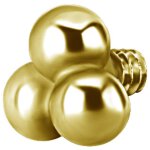 18K Gold trinity ball with 0.8x2.5mm external thread (GILB3B)  for 1.2 mm internal jewellery