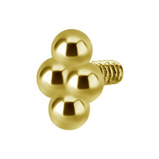 18K Gold internal attachment with 0.8x4.0mm external thread (GILB4B)  for 1.2 mm internal jewellery