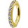 Nickelfrei Belly Hinged Oval Ring #01 Gold PVD 1.6x08mm, mit WH Premium Zirconia - handpoliert