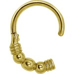 Hinged Ring 24k gold PVD coated- 1.0/1.2mm - 3balls