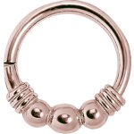 Hinged Ring rosegold PVD coated - 1.0/1.2 mm - 3balls -...