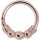 Hinged Ring rosegold PVD coated - 1.0/1.2 mm - 3balls - (as long as stocked)