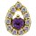 18K Gold 0.8mm Internal Attachm. #40AM with Premium Cubic Zirconia and genuine Amethyst for 1.2 mm internal jewellery